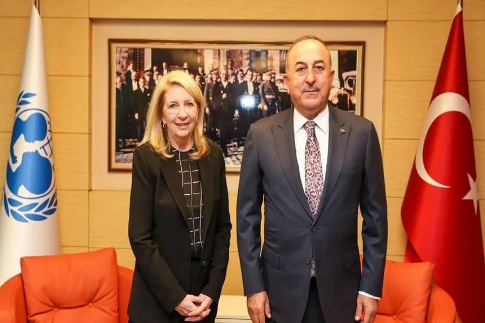 Dışişleri Bakanı &Ccedil;avuşoğlu ve UNICEF İcra Direkt&ouml;r&uuml; Russell, Ankara'da bir
