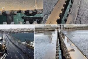 İstanbul Unkapanı K&ouml;pr&uuml;s&uuml;'nde bağlantı noktasında ayrılma nedeniyle k&ouml;pr&uuml; ulaşıma kapandı.