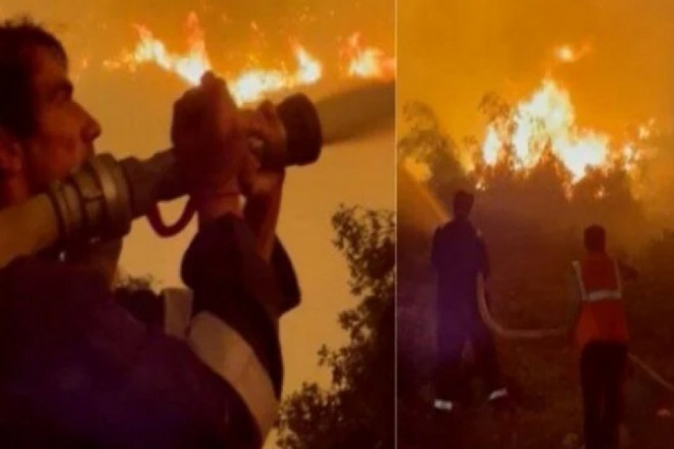 Oyuncu İbrahim &Ccedil;elikkol, Milas'ta ormanlık alandaki yangınlarla m&uuml;cadelede ekiplere destek