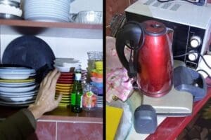 K&uuml;tahya&rsquo;da girdikleri evlerden televizyon, ısıtıcı, yemek takımı, matkap, battaniye, &ccedil;ay