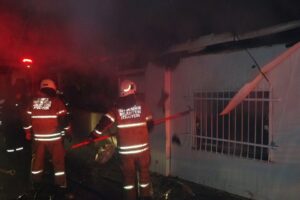 İzmir'in Karabağlar ilçesinde, elektrik kontağı nedeniyle çıkan yangında 2 ev