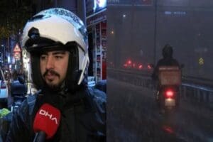 İstanbul'da kar yağışı nedeniyle motokuryelik yapmak, motosiklet ve elektrikli scooter