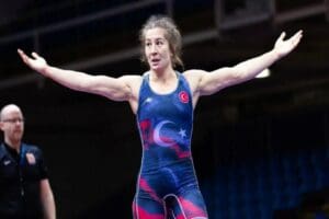 Avrupa G&uuml;reş Şampiyonası kadınlar 76 kilo final m&uuml;cadelesinde Yasemin Adar