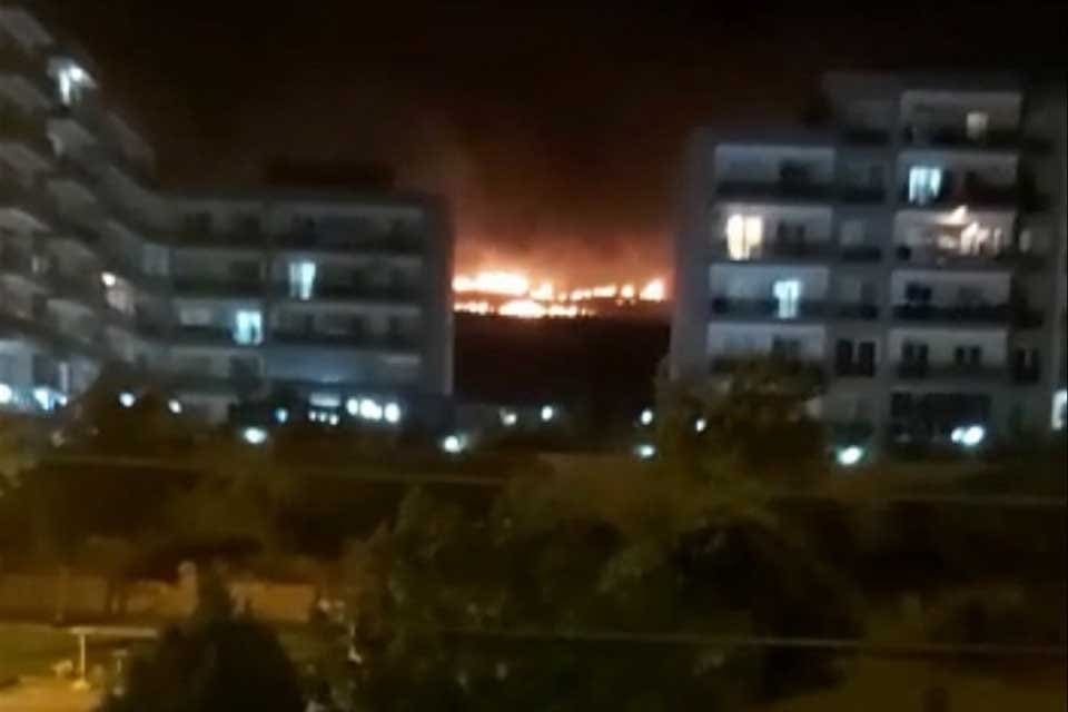 İzmir'in Menemen il&ccedil;esinde, yerleşim yerlerine yakın b&ouml;lgedeki otluk alanda &ccedil;ıkan