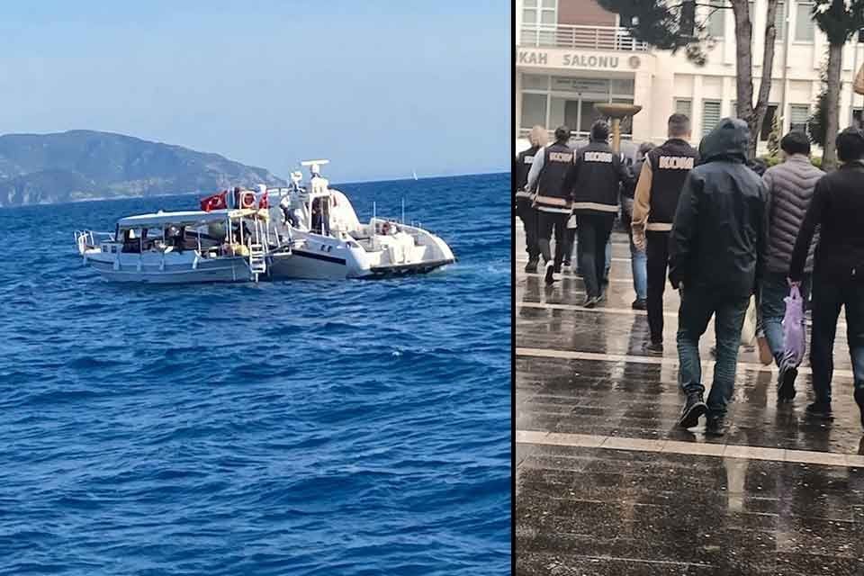 Muğla'da Sahil G&uuml;venlik ve polis ekiplerince d&uuml;zenlenen operasyonda, Yunan adalarına