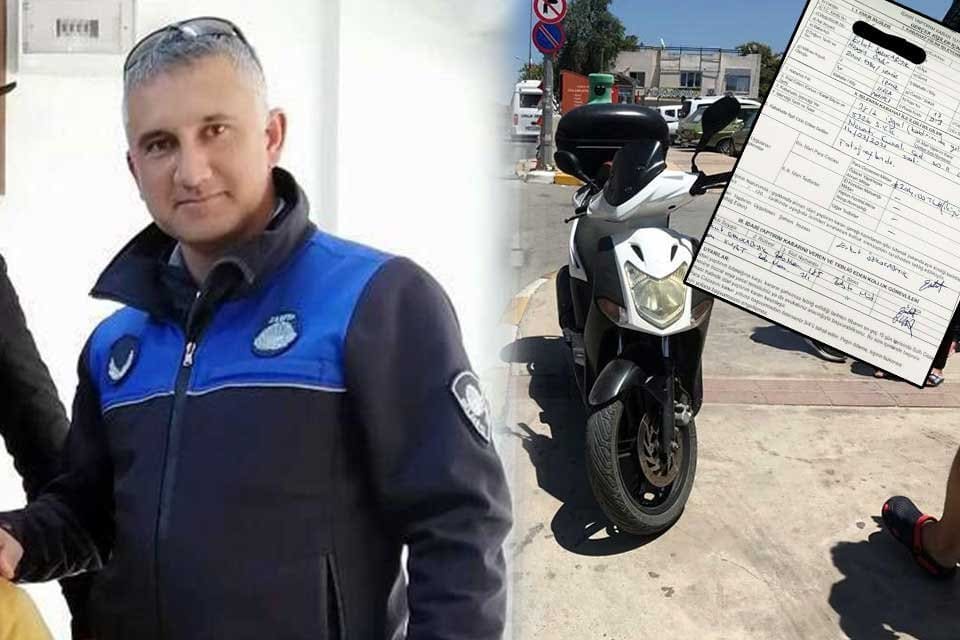 İzmir'in Urla Belediyesi Zabıta M&uuml;d&uuml;rl&uuml;ğ&uuml;'nde g&ouml;revli Erkut &Ouml;zkocabıyık, motosikletini yaya
