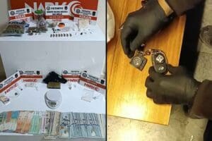 Muğla'da polisin d&uuml;zenlediği operasyonda, otomobil anahtarı i&ccedil;erisinde kubar esrar ile