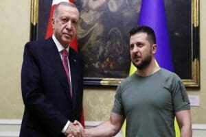 Ukrayna Devlet Başkanı Volodimir Zelenskiy, Cumhurbaşkanı Recep Tayyip Erdoğan ve