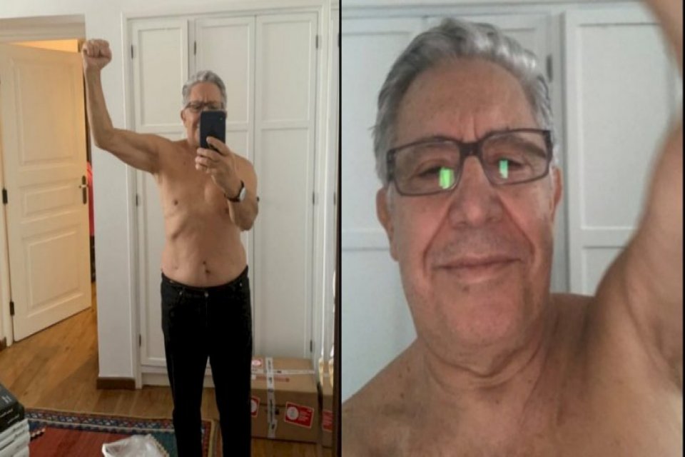 Müzisyen ve yazar Zülfü Livaneli, Twitter hesabından üstü çıplak fotoğrafını