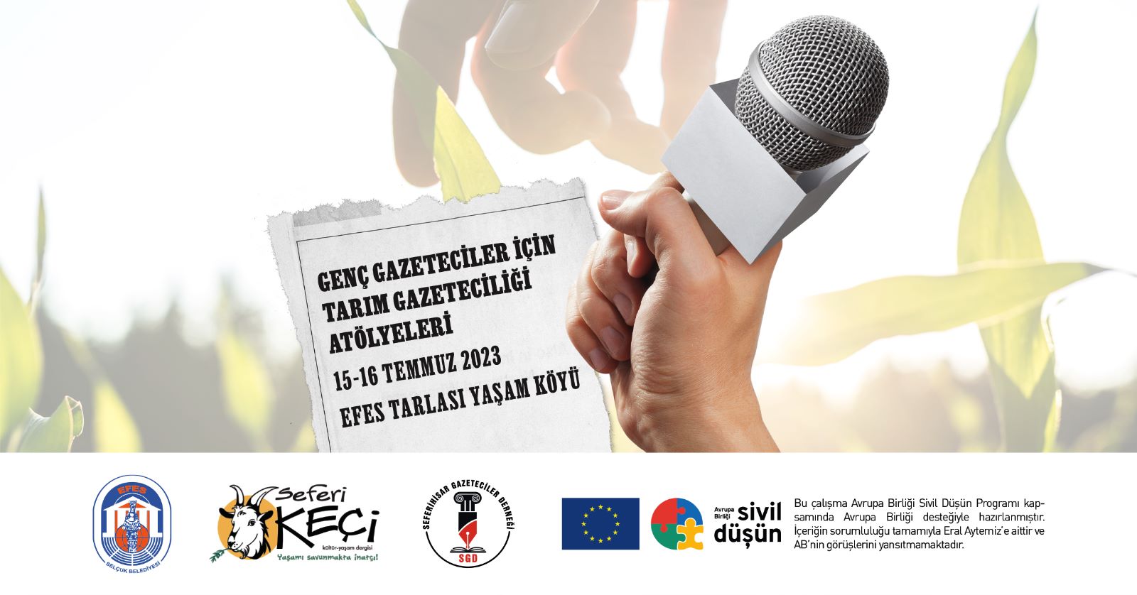 Usta çırak buluşmasında tarım gazeteciliğine dair birçok atölye çalışması gerçekleştirilecek.