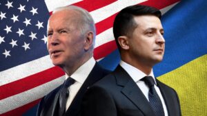 ABD Başkanı Joe Biden'ın Ukrayna Devlet Başkanı Volodimir Zelenskiy'le bir
