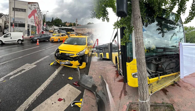 Beyoğlu’nda İETT otobüsü zincirleme kaza yaptı