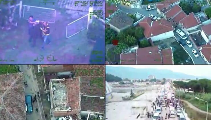 İzmir’de eş zamanlı operasyon… Helikopter havadan takip etti