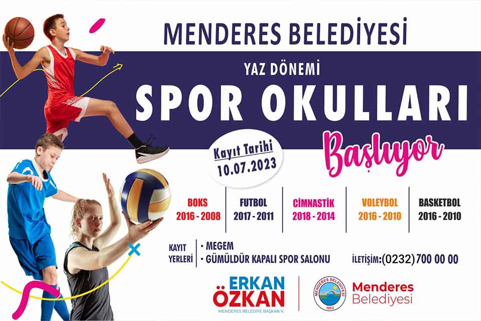 Menderes Belediyesi Spor Okulları için kayıt süreci başladı. İlk günden