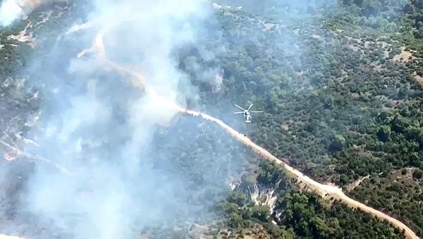 Manisa’da orman yangını! Havadan ve karadan müdahale devam ediyor