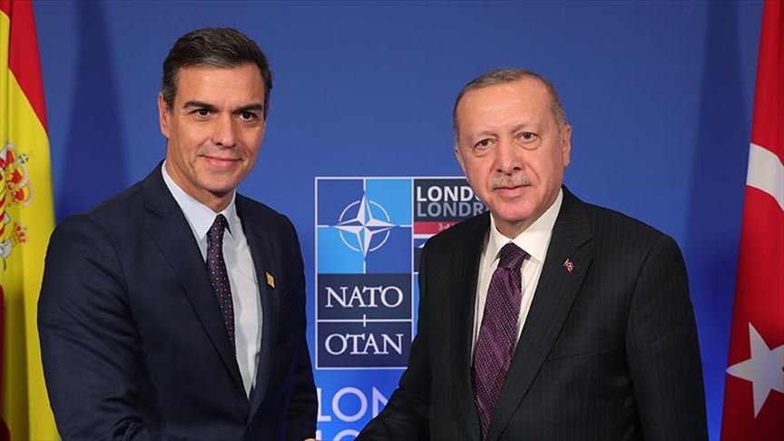 Cumhurbaşkanı Erdoğan İspanya Başbakanı Pedro Sanchez ile NATO Devlet ve