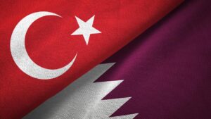 Yılmaz ve Şimşek'in Katar Emiri Temim bin Hamed es-Sani ile