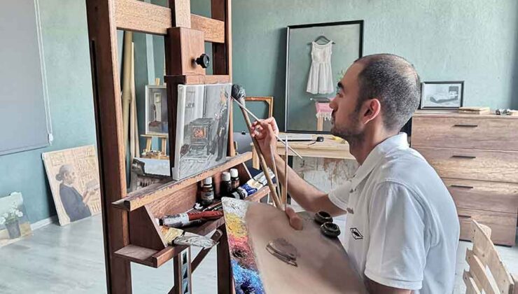Eserleri İngiltere’de sergilenen Erkent: Türkiye’de davet edilen tek ressamdım