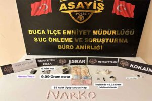 İzmir’in Buca ilçesinde, polisin düzenlediği uyuşturucu operasyonunda gözaltına alınan 2