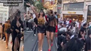 Kendilerini Fergio House olarak tanıtan yüzleri maskeli bir grup İstiklal
