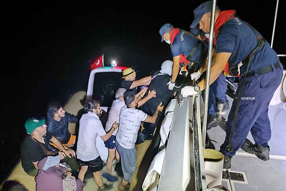 Datça açıklarında 21 Eylül’de saat 22.40’ta 112 Acil Çağrı Merkezi’ne