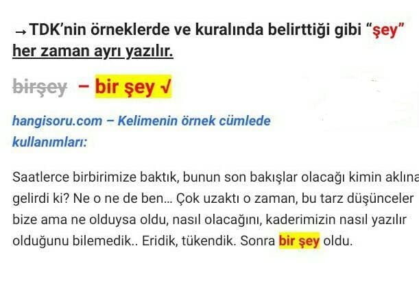 Bir şey nasıl yazılır? TDK'ye göre bir şey mi birşey mi? 4 bir şey