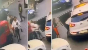 İstanbul Gaziosmanpaşa'da işyerinden bir arkadaşı ile çıkan kadın, caddede yürürken