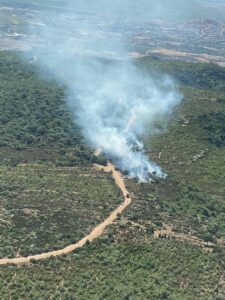 İzmir'in Foça ilçesinde çıkan ormanda yangınına havadan ve karadan müdahale