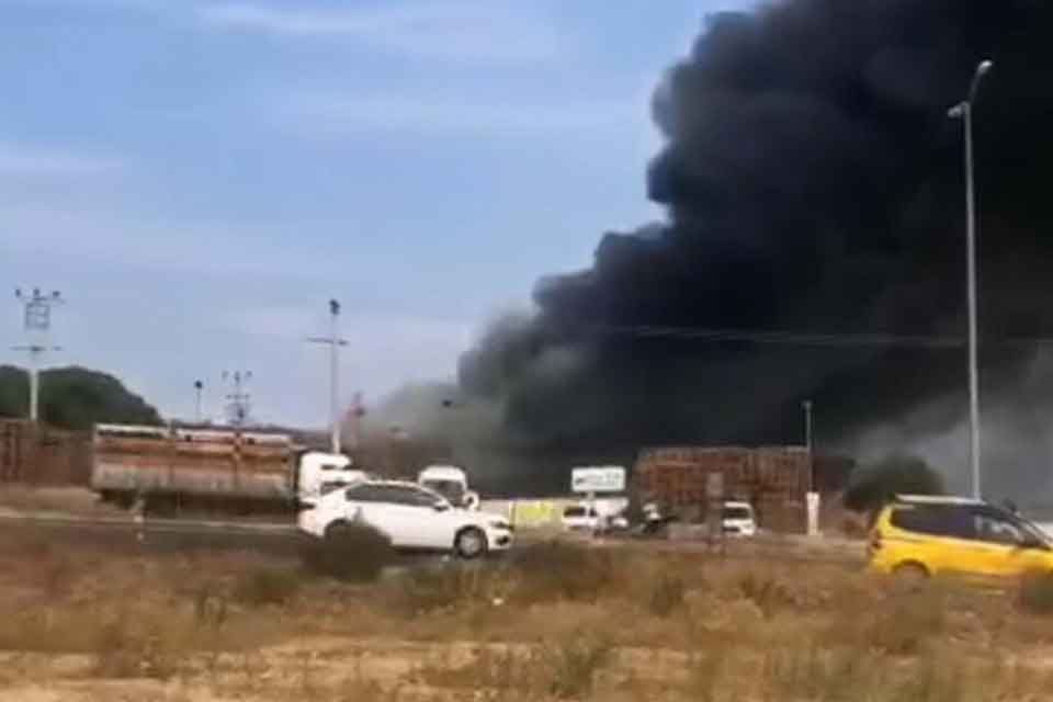 İzmir'in Kemalpaşa ilçesinde faaliyet gösteren palet fabrikasında yangın çıktı. Ekiplerin