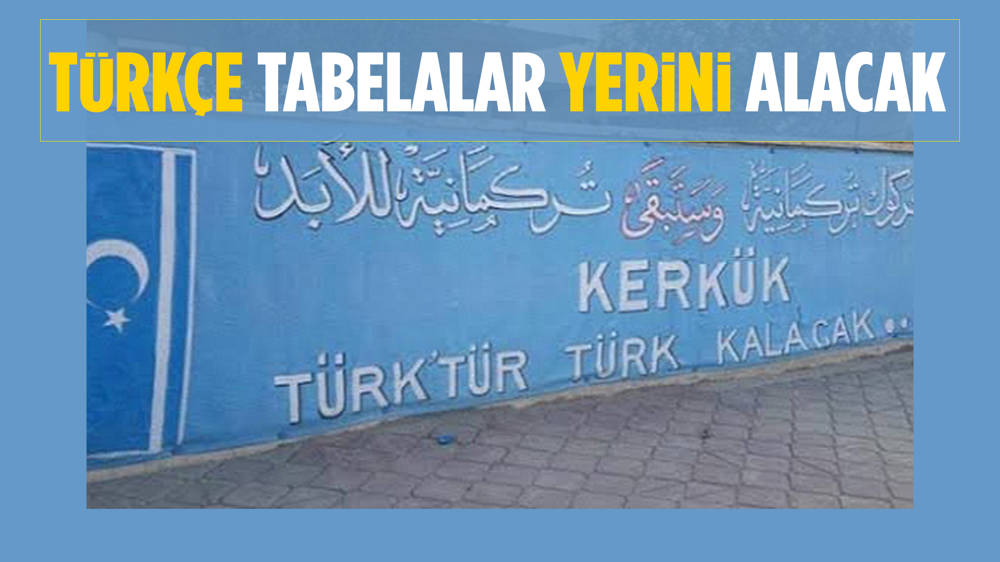 Kerkük’te Türkçe resmi dil oldu| Tabelalar değişiyor Kerkük Valiliği, Türkçenin şehirde resmi dillere eklenmesi talimatını verdi. Bu