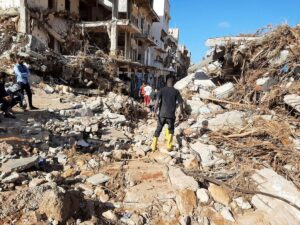 Sel felaketinin vurduğu Libya’nın Derne kenti adeta savaş alanını andırıyor

