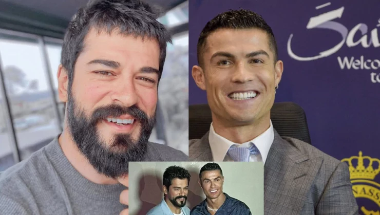Türk oyuncu Burak Özçivit ve dünya yıldızı Cristiano Ronaldo buluştu