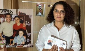 Eşini 10 yıl önce kaybeden Menekşe Doğanay, mektubu okurken büyük