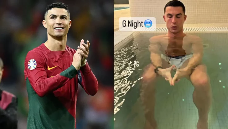 Cristiano Ronaldo, İzlanda maçı öncesinde hazırlık olarak buz banyosuna girdi