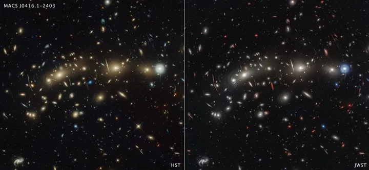 NASA‘nın güçlü gözlem araçları, MACS0416 olarak bilinen dev galaksi kümesini