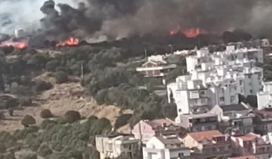 İzmir’de korkutan yangın! Yerleşim yerlerinin yakınında alevler yükseldi!