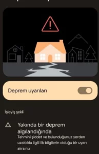 Android telefonlardaki yazılımsal Deprem Uyarı Sistemi, 4 Aralık 2023 tarihinde