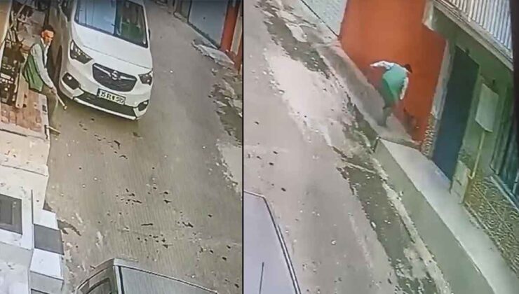 İzmir’de, sokak kedisine keserli saldırı kamerada