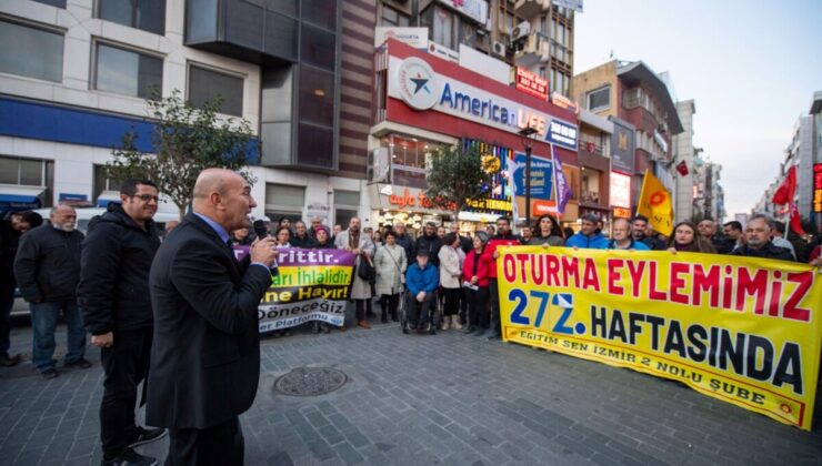 Başkan Soyer’den İzmir’de KHK ile ihraç edilen akademisyenlerin oturma eylemine destek