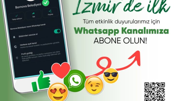 Bornova Belediyesi’nden WhatsApp kanalı hizmeti