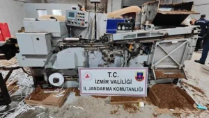 İzmir’in Tire ilçesinde bandrolsüz ve kaçak sigara üretimi için fabrika