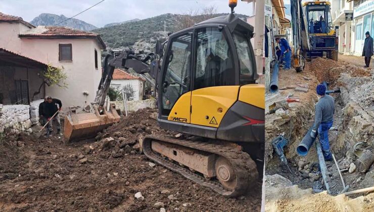 Karaburun Cumhuriyet Caddesi atık su hattına kavuştu