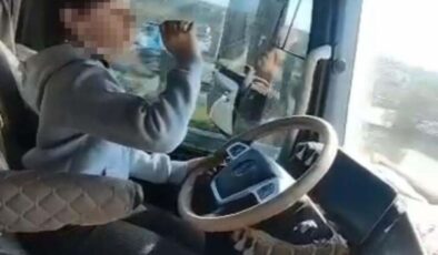 Tır sürücüsü 12 yaşındaki kızını tırın başına geçirdi: Sosyal medyada tepki topladı
