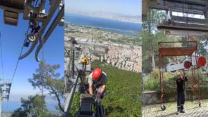 İzmir Büyükşehir Belediyesi’nin Avrupa Birliği standartlarında hizmet verdiği Balçova’daki Teleferik