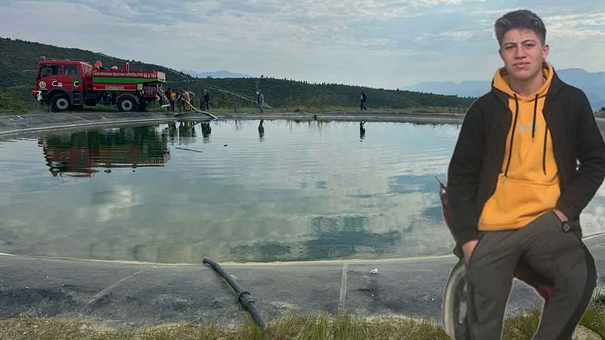 Muğla’nın Seydikemer ilçesinde kırsal alanda bulunan yangın söndürme havuzuna giren