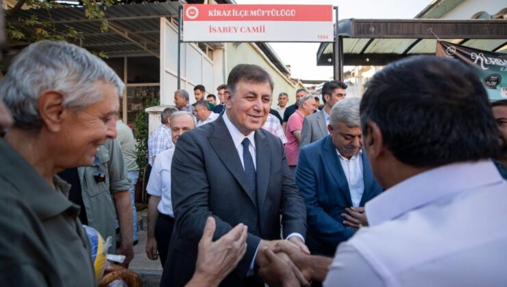 Başkan Tugay Kurban Bayramı’nda Kiraz ve Beydağ’daki yurttaşlarla buluştu