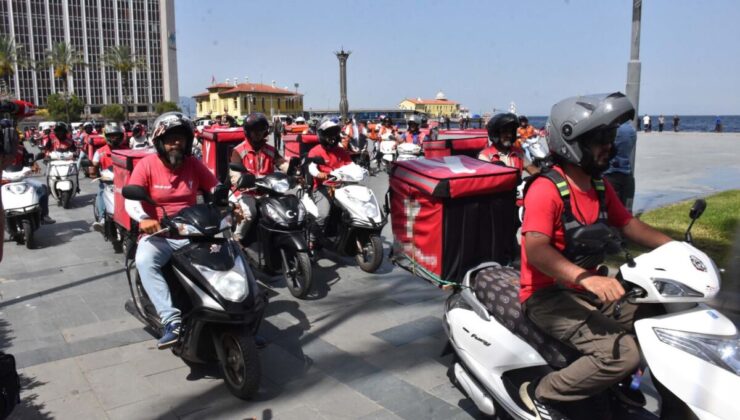 İzmirli motokuryelerden adalet sürüşü