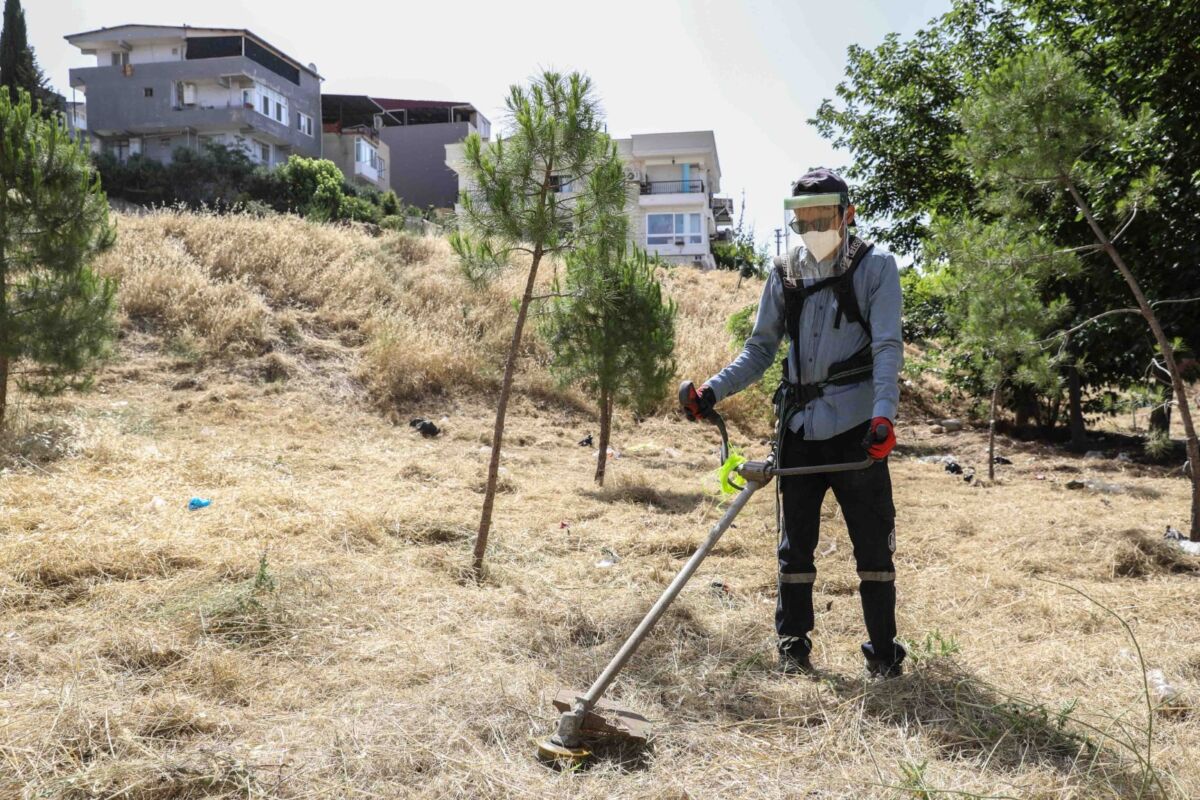 Buca Belediyesi, yabani ve kuru otların oluşturabileceği yangın riskine karşı
