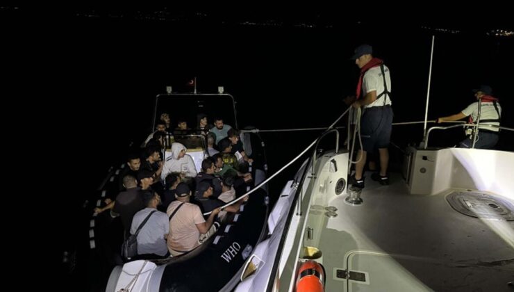 Çeşme’de lastik bottaki 2’si çocuk 21 düzensiz göçmen yakalandı