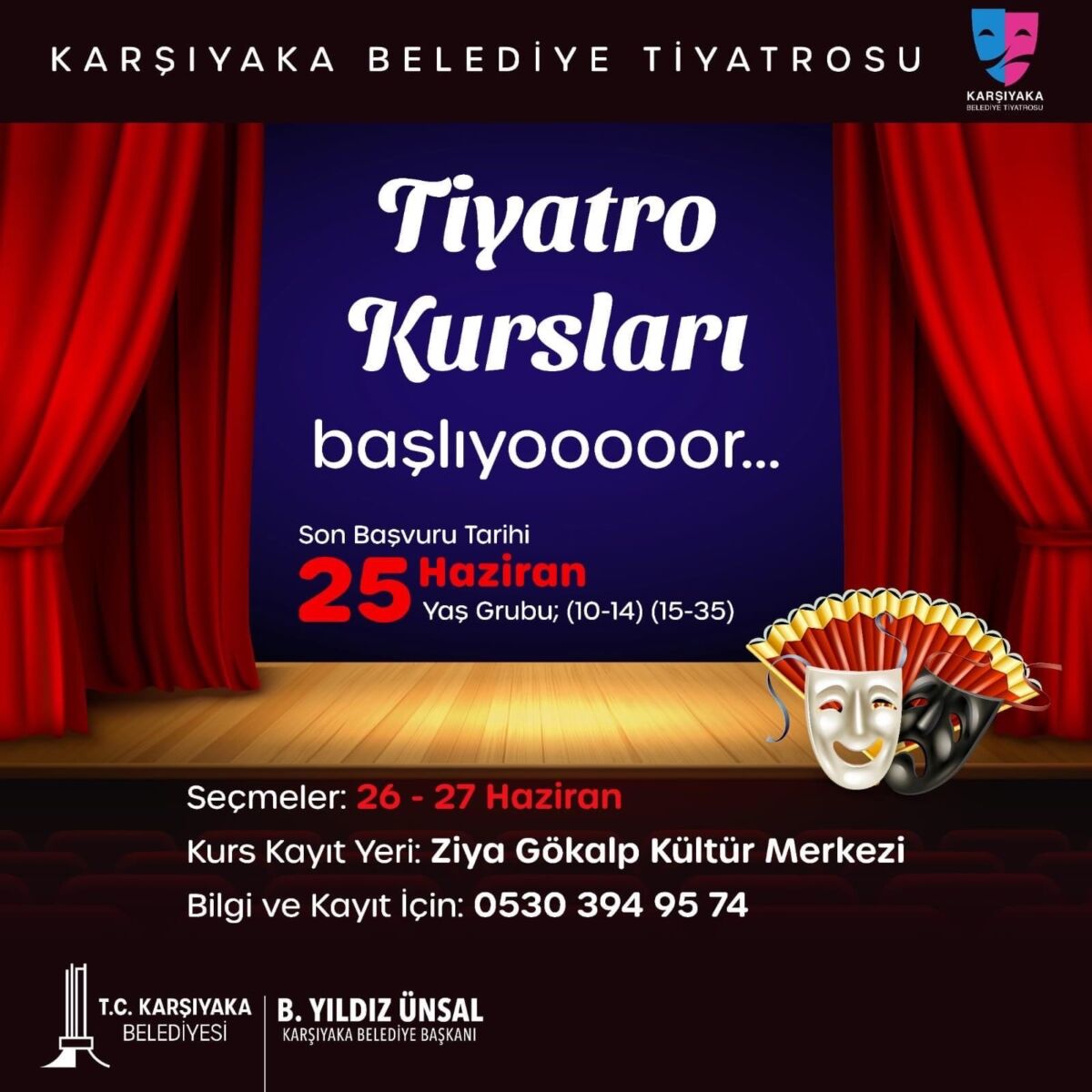 Kültür sanat etkinliklerini yaz döneminde de sürdüren Karşıyaka Belediyesi, tiyatro